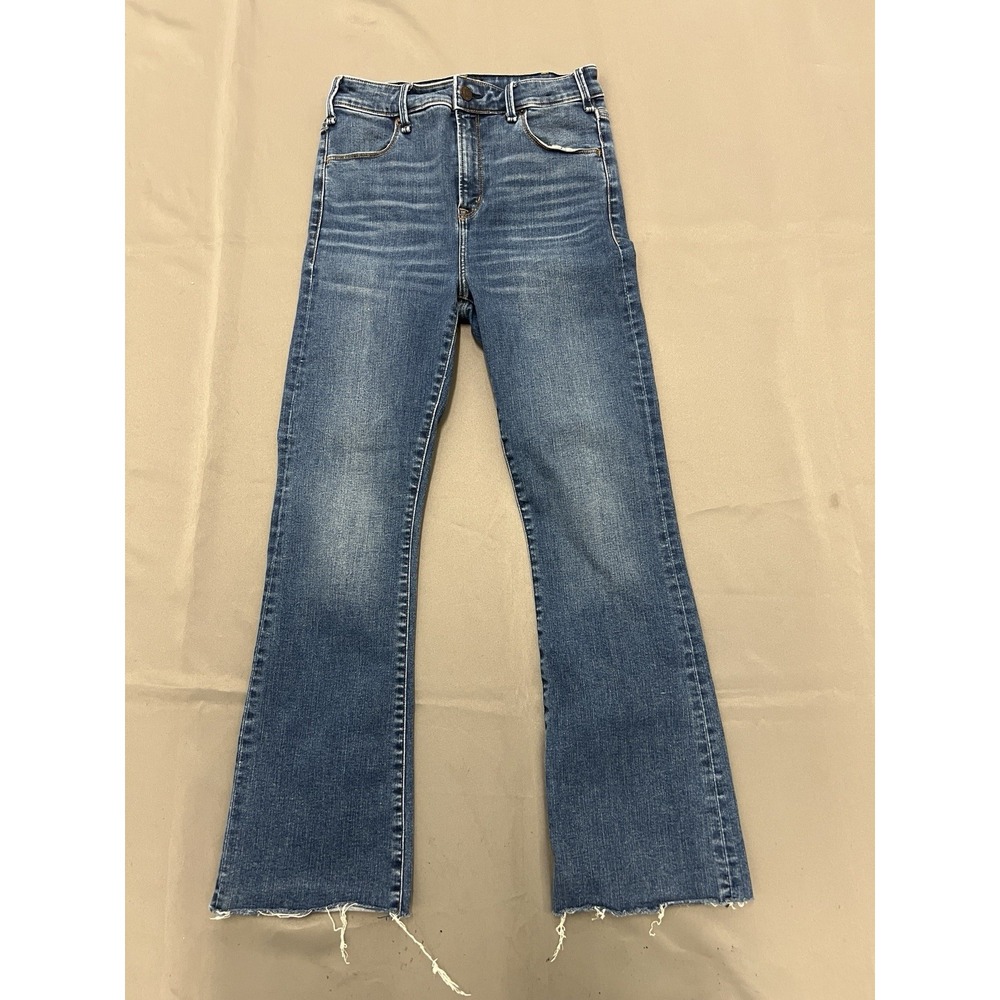 Abercrombie & Fitch Women Simone High Rise Ankle Flare Size 27 4R Blue Jeans
